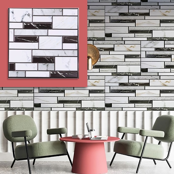 3D αυτοκόλλητα τοίχου με εμφάνιση μαρμάρου (10 τεμ./0,9 m²) | MARBLEBLOCKS