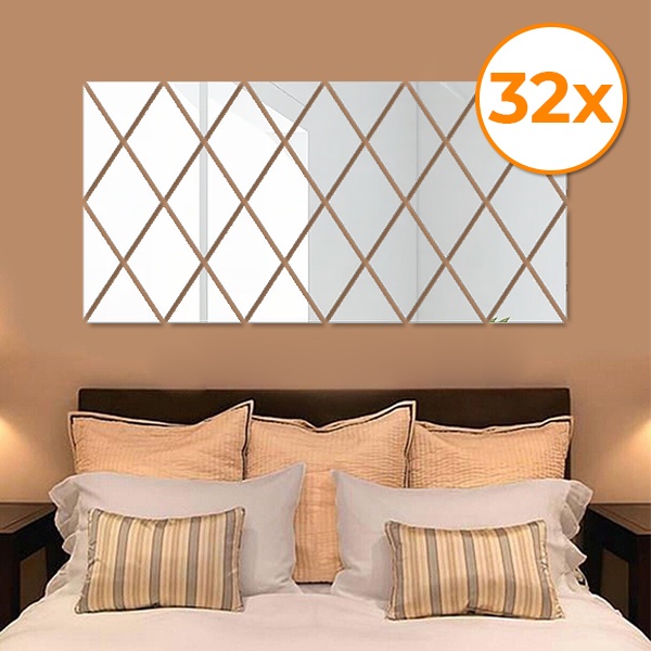 Αυτοκόλλητα τοίχου με καθρέφτη (32 τεμάχια) | WALLGEM