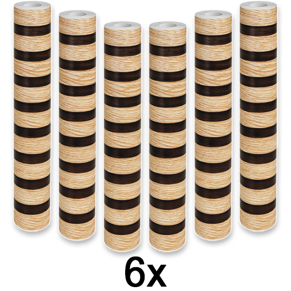 6x Κομψό αυτοκόλλητο τοίχου με εφέ ξύλου | LINEWALL