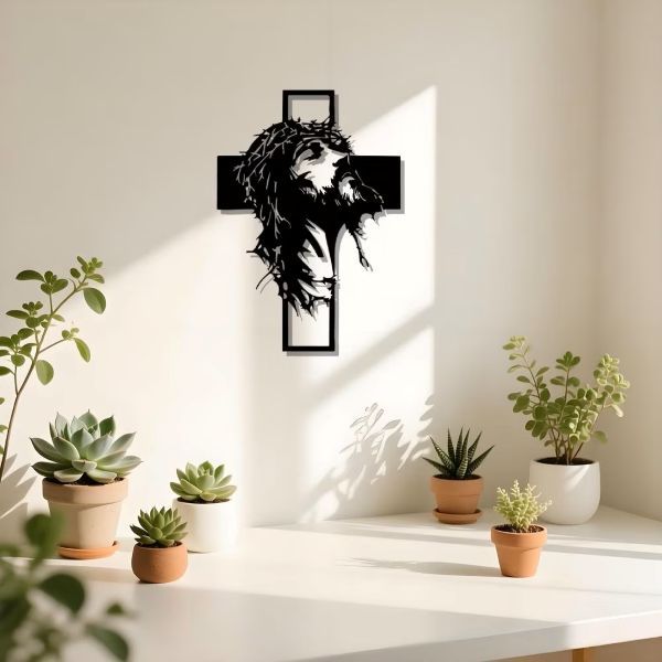 Μοντέρνος μεταλλικός σταυρός τοίχου | JESUMET