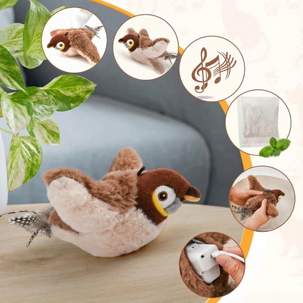 Διαδραστικό παιχνίδι πουλιού με φτερούγισμα | CHIRRCAT