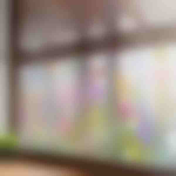 Πολύχρωμο αυτοκόλλητο παραθύρου με λουλούδια | FLORASTIK